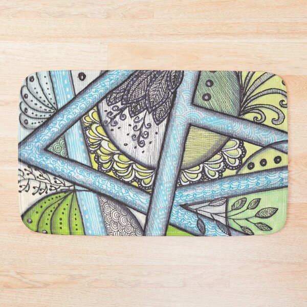 Item preview, Blue Green Geometric Zentangle Pattern designed and sold by ColorWander.