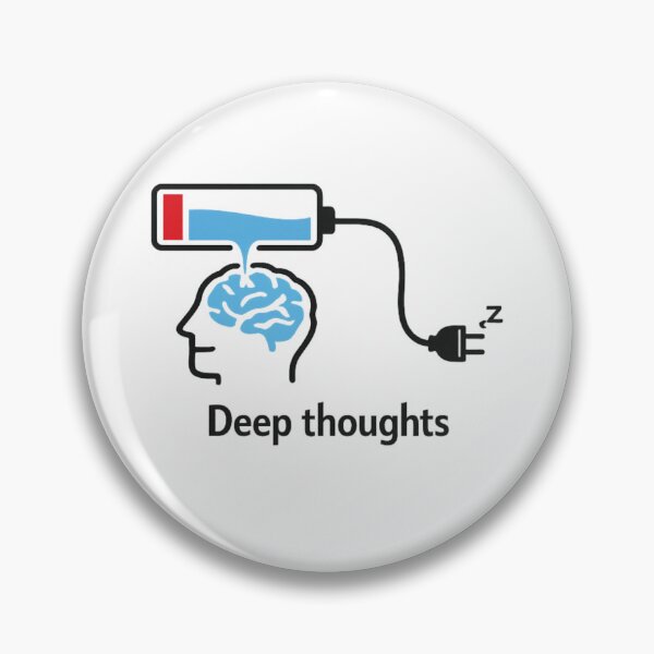 Item preview, Deep Thoughts Low Battery Brain Design | Mental Exhaustion Funny Minimalist Art | Overthinking Concept designed and sold by CosmicSplendor.