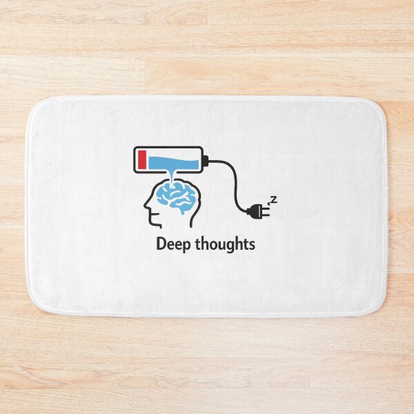 Item preview, Deep Thoughts Low Battery Brain Design | Mental Exhaustion Funny Minimalist Art | Overthinking Concept designed and sold by CosmicSplendor.