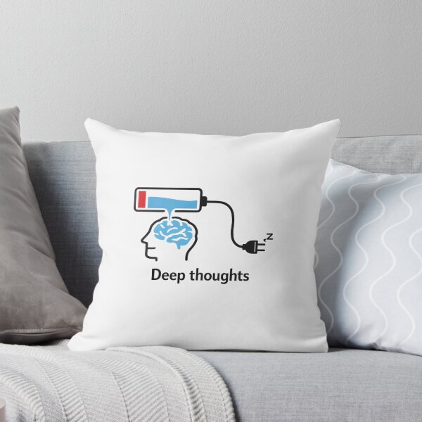 Item preview, Deep Thoughts Low Battery Brain Design | Mental Exhaustion Funny Minimalist Art | Overthinking Concept designed and sold by CosmicSplendor.