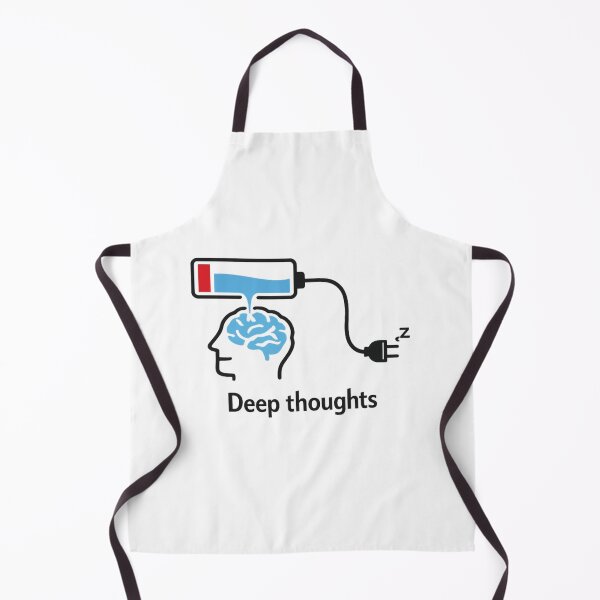 Item preview, Deep Thoughts Low Battery Brain Design | Mental Exhaustion Funny Minimalist Art | Overthinking Concept designed and sold by CosmicSplendor.