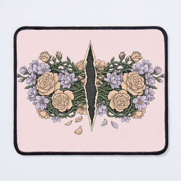 Item preview, Dark Floral Aesthetic Torn Rose Symmetry Art designed and sold by VibeMax.