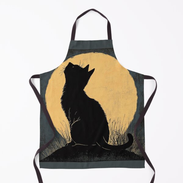Item preview, Black Cat Silhouette Behind The Moon On The Hill designed and sold by GrinGalore.