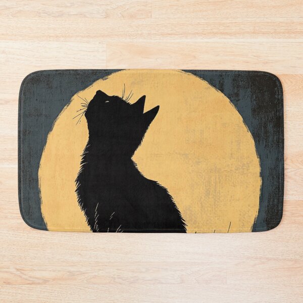 Item preview, Black Cat Silhouette Behind The Moon On The Hill designed and sold by GrinGalore.