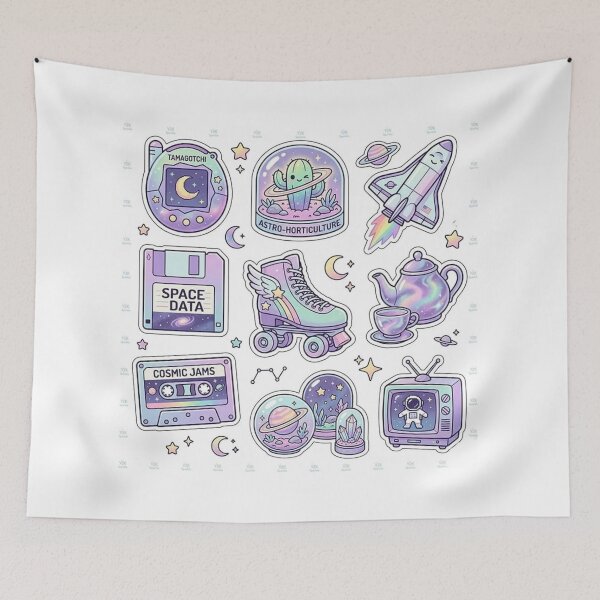 Item preview, Retro Space Aesthetic Sticker Pack - Y2K Pastel Goth Galaxy designed and sold by Csstoree.