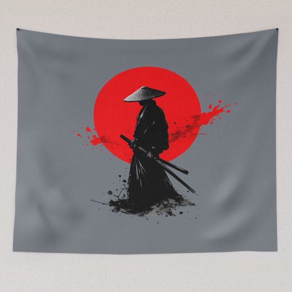 Item preview, Silent Ronin Under Crimson Sun Minimalist Ink designed and sold by walex-jed.