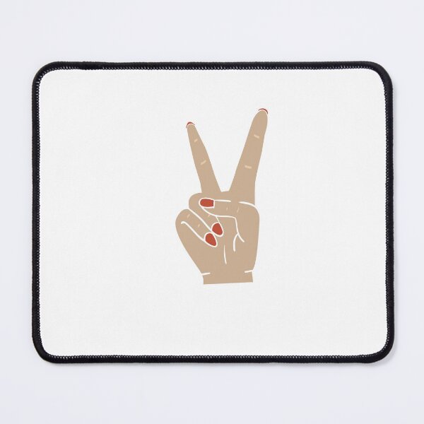 Item preview, Minimalist Peace Hand Sign with Red Nail Polish designed and sold by meri3465.