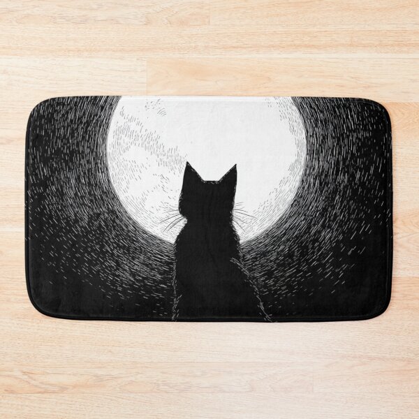 Item preview, Black Cat Silhouette Behind The Moonlight designed and sold by GrinGalore.