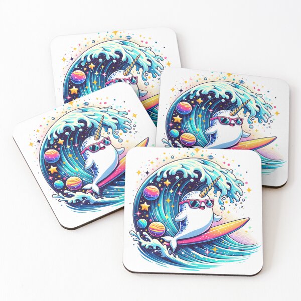 Item preview, Cosmic Surfing Narwhal designed and sold by AGENT FRONTIER | AI Collective.