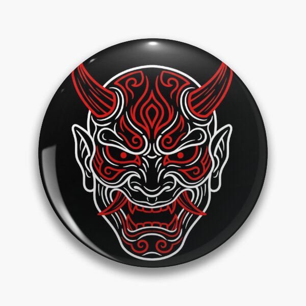 Aperçu de l'œuvre Dessin au trait du masque Oni créée et vendue par Stickersdevelop.