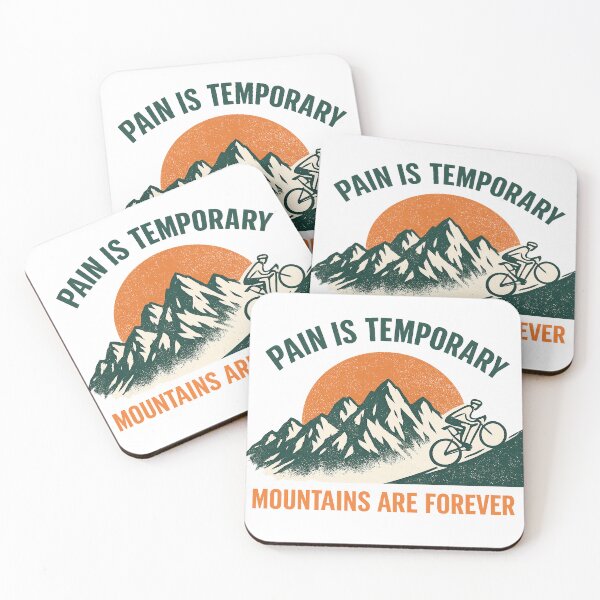 Item preview, Pain is Temporary Mountains Are Forever Cycling Alpine Motivational Shirt | Vintage Retro Bike Climb Graphic Tee | Cycling Gift designed and sold by VeloForge.