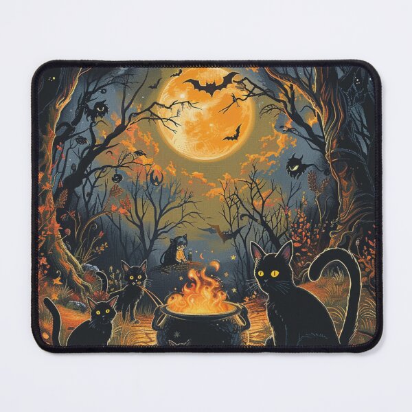Item preview,  Autumn Dark Forest Halloween Scene Black Cats Occult designed and sold by GrinGalore.