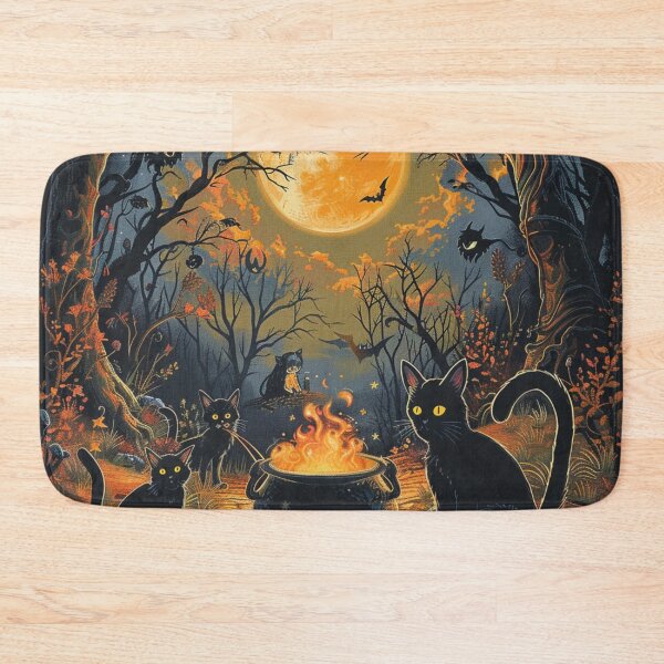Item preview,  Autumn Dark Forest Halloween Scene Black Cats Occult designed and sold by GrinGalore.