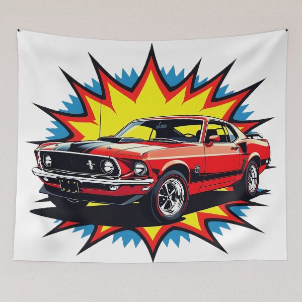 Item preview, Retro Pop Art 1969 Muscle Car Mustang Explosion designed and sold by rgagliardi2017.
