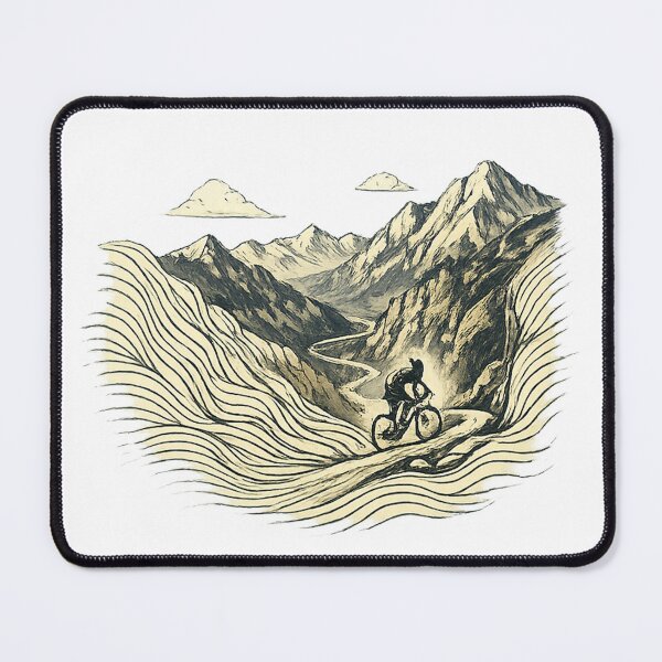 Item preview, Topographic Climb – Cyclist Conquering the Mountain Pass designed and sold by VeloForge.