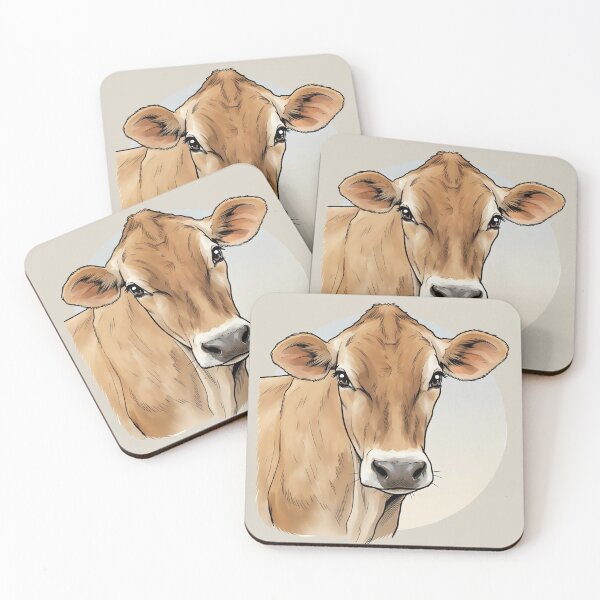 Item preview, Jersey Cow Manga Art Cute Light Brown Dairy Cow Illustration designed and sold by lbgearhart.