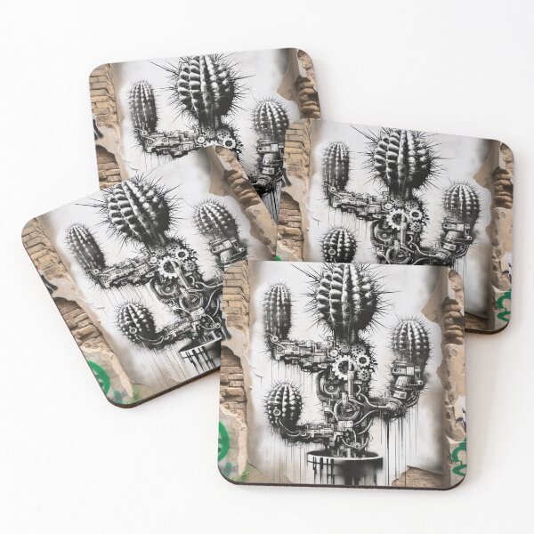 Item preview, Cyborg Cacti Showdown designed and sold by AGENT FRONTIER | AI Collective.