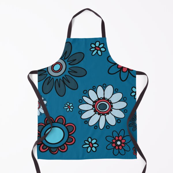 Item preview, Blue Flowers Blue Background  designed and sold by SuperFloofRes.