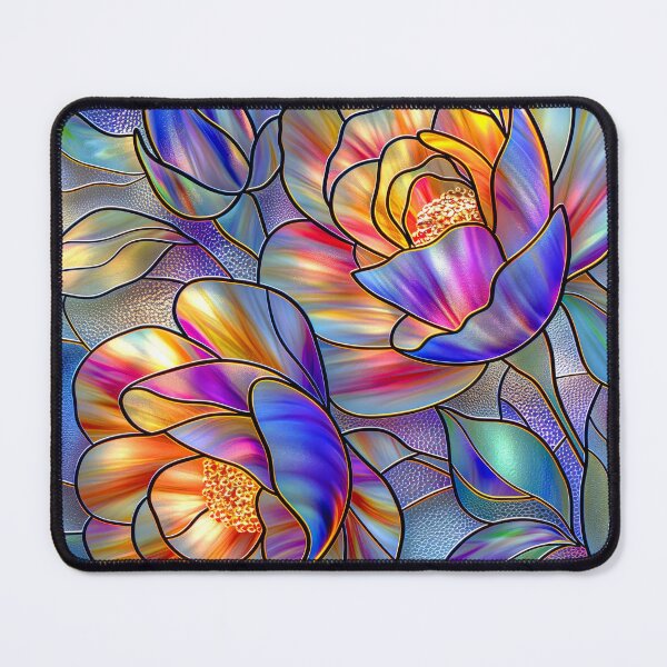 Item preview, Vibrant Peonies Stained Glass Art designed and sold by MargaretWiktor.