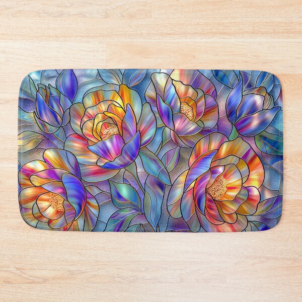 Item preview, Vibrant Peonies Stained Glass Art designed and sold by MargaretWiktor.