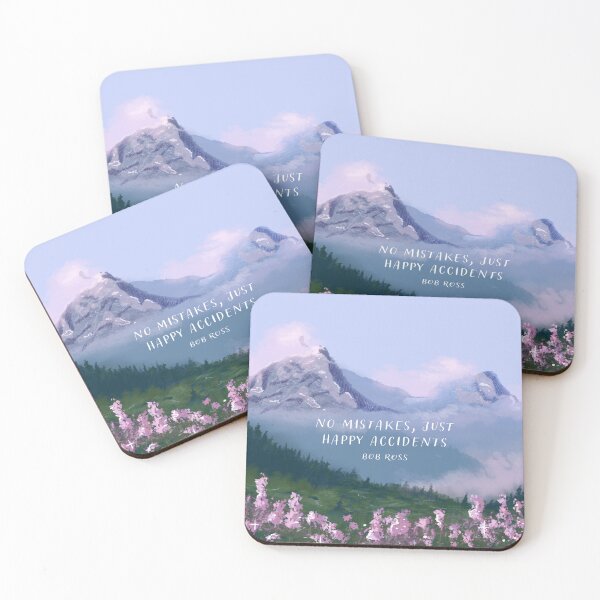 Item preview, Bob Ross - No Mistakes Just Happy Acciddednts Quote - Mountains Painting  designed and sold by KittyStrand.
