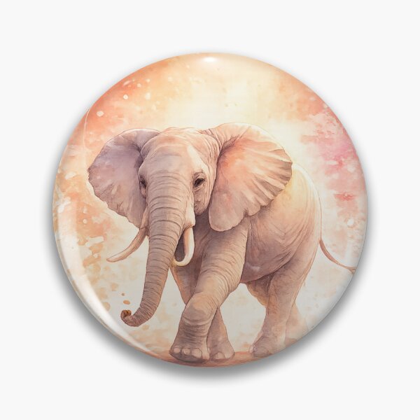 Item preview, Dreamy Watercolor Elephant Walking Through Glowing Pastel Sunset designed and sold by rajasekhark.