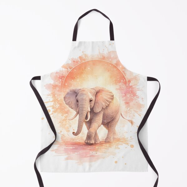 Item preview, Dreamy Watercolor Elephant Walking Through Glowing Pastel Sunset designed and sold by rajasekhark.
