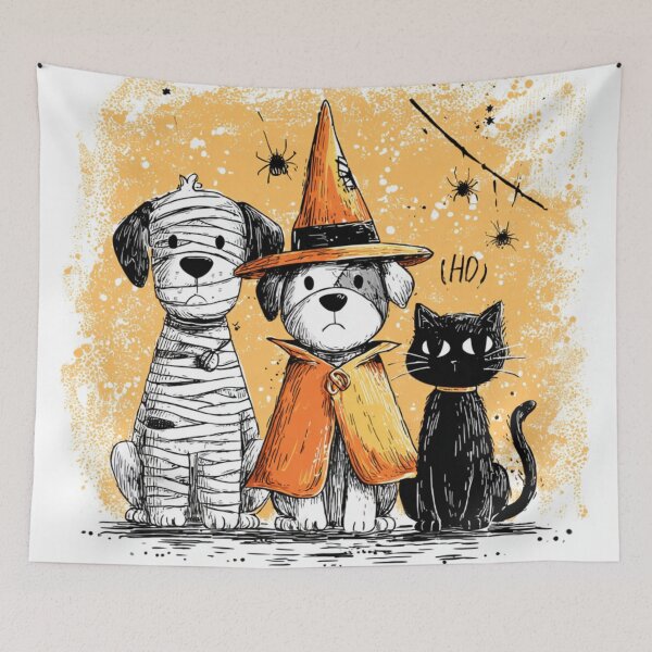 Item preview, Dark Trio Trio Autumn Halloween Mummy Witch Ghost designed and sold by GrinGalore.
