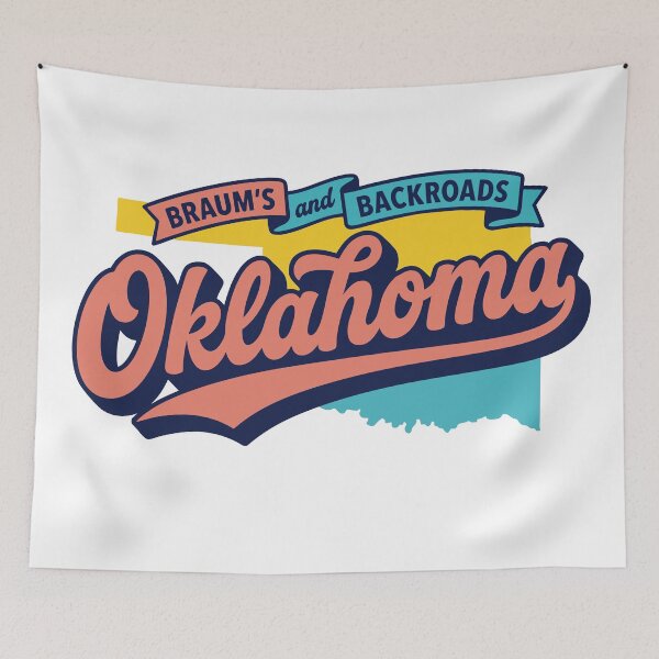 Item preview, Retro Oklahoma Braums and Backroads Vintage Script Americana Art designed and sold by Cozy-Old-Pub.