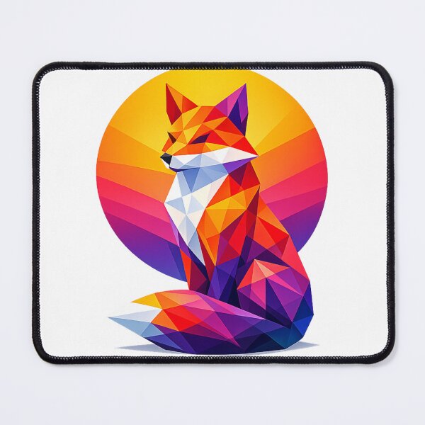 Item preview, Geometric Polygon Fox with Vibrant Gradient Sun Background designed and sold by rajasekhark.