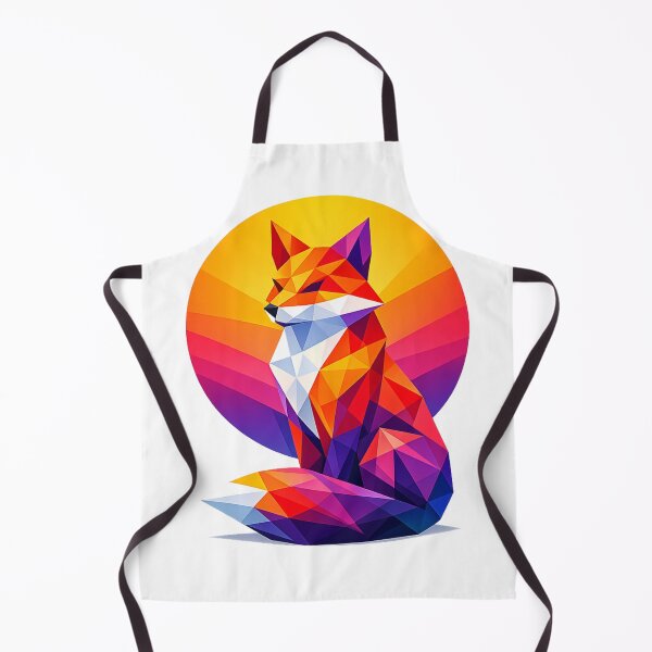 Item preview, Geometric Polygon Fox with Vibrant Gradient Sun Background designed and sold by rajasekhark.