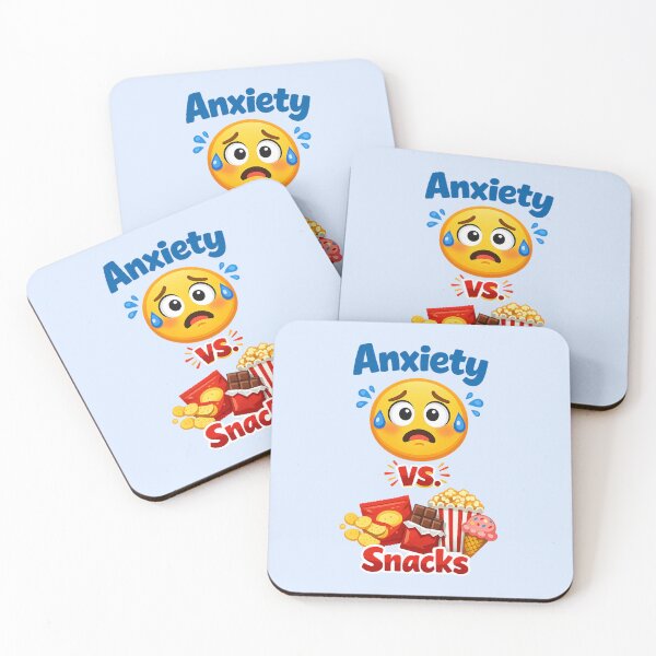 Item preview, Anxiety vs Snacks Funny Comfort Food Battle | Cute Snack Humor Illustration designed and sold by PopCulturePixel.