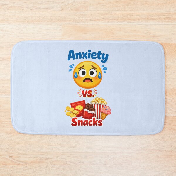 Item preview, Anxiety vs Snacks Funny Comfort Food Battle | Cute Snack Humor Illustration designed and sold by PopCulturePixel.