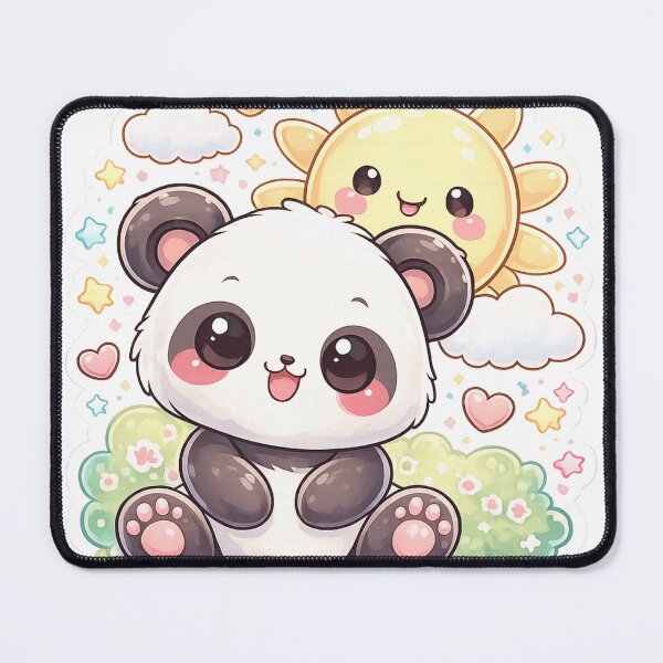 Item preview, Cute Kawaii Panda with Smiling Sun Pastel Sticker designed and sold by rajasekhark.
