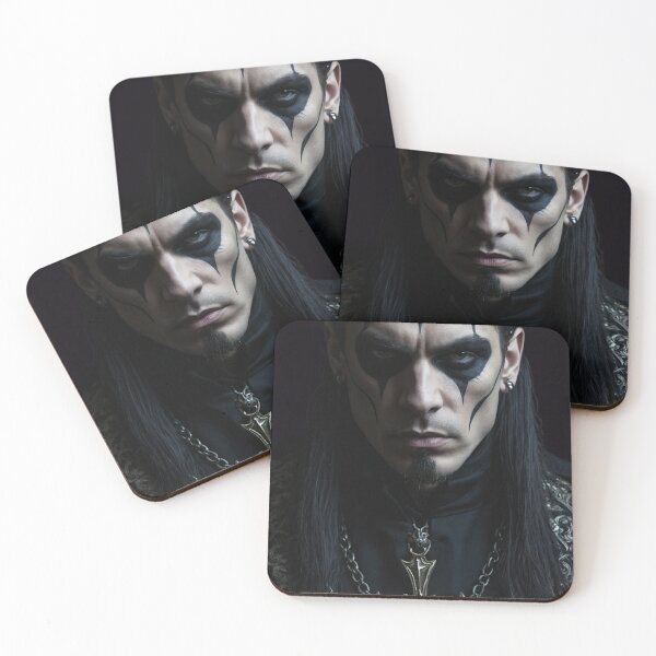 Item preview, Malachar Voss Gothic Metal Vocalist Portrait Art designed and sold by GeoWhimsy Studio.