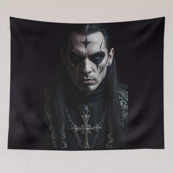 Item preview, Malachar Voss Gothic Metal Vocalist Portrait Art designed and sold by GeoWhimsy Studio.