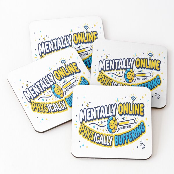 Item preview, Mentally Online Physically Buffering Funny Aesthetic Quote Sticker. Gen Z Humor Loading Meme Design designed and sold by Aarvya Fashion Club ( A.F.C ).