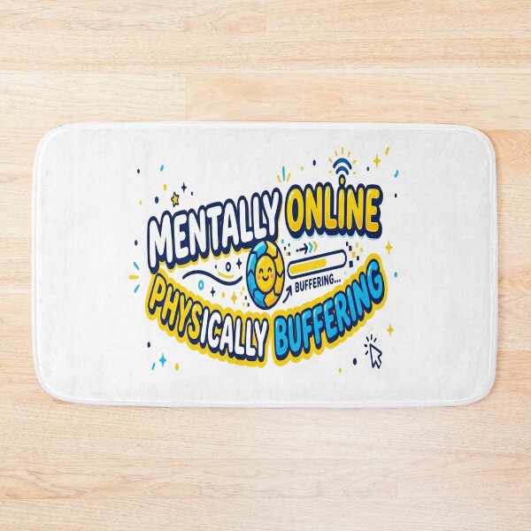 Item preview, Mentally Online Physically Buffering Funny Aesthetic Quote Sticker. Gen Z Humor Loading Meme Design designed and sold by Aarvya Fashion Club ( A.F.C ).