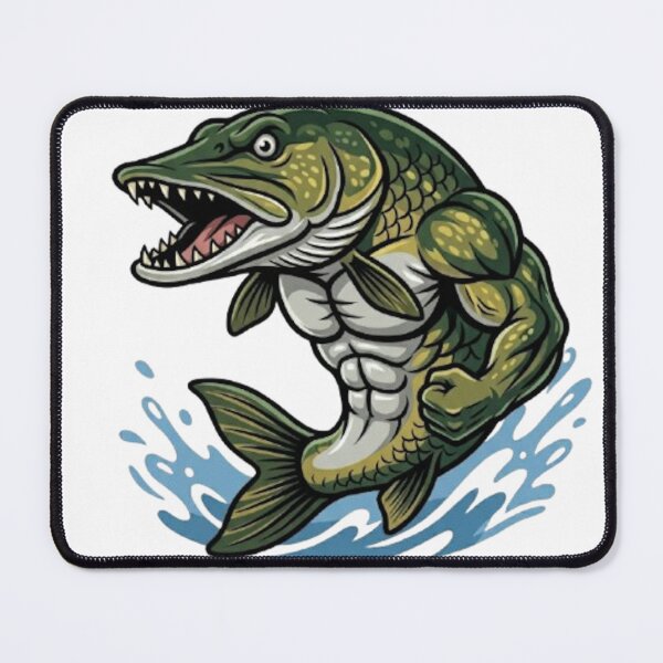 Item preview, Angry Northern Pike - Aggressive Predator Fishing Illustration designed and sold by ClaussShop.