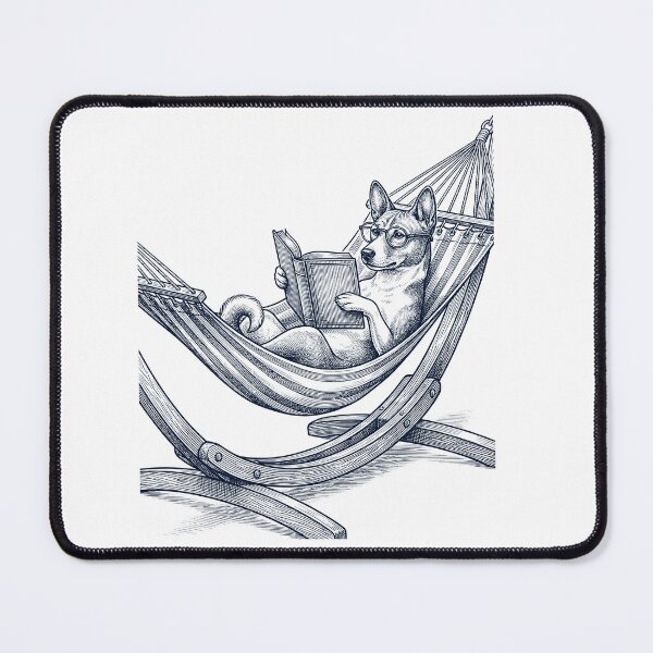 Item preview, Vintage Basenji Reading Book Summer Hammock Dog Lover designed and sold by DoodleTortle.