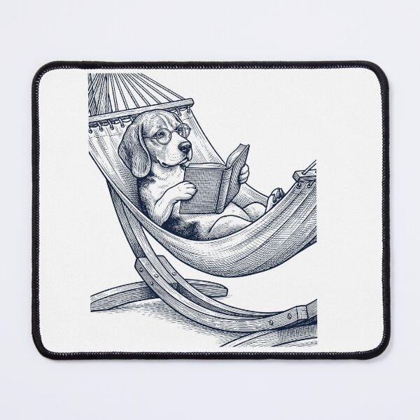 Item preview, Vintage Beagle Reading Book Summer Hammock Dog Lover designed and sold by DoodleTortle.