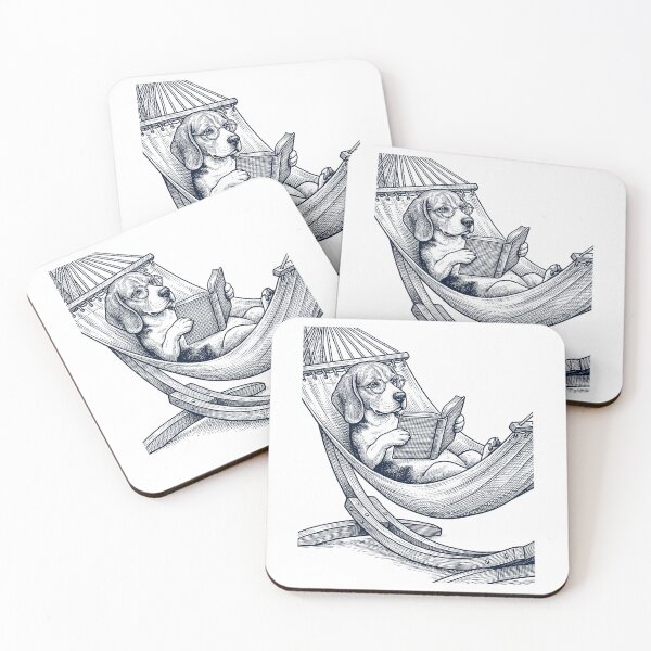 Item preview, Vintage Beagle Reading Book Summer Hammock Dog Lover designed and sold by DoodleTortle.