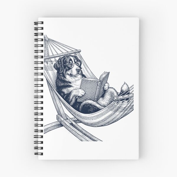 Item preview, Libro de lectura vintage sobre un perro de montaña bernés en una hamaca de verano para amantes de los perros. designed and sold by DoodleTortle.