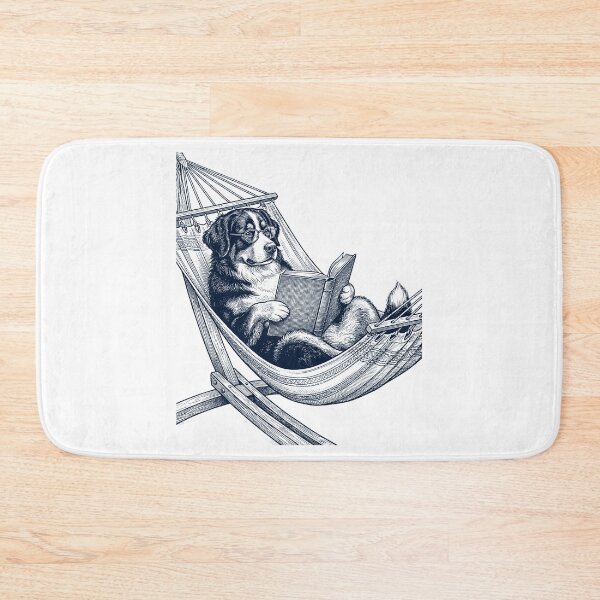 Item preview, Vintage Bernese Mountain Dog Reading Book Summer Hammock Dog Lover designed and sold by DoodleTortle.