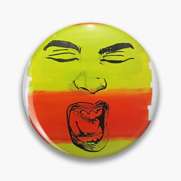 Item preview, Abstract Female Expression – Screaming Face Minimal Line Art in Neon Colors designed and sold by RennerRangel.