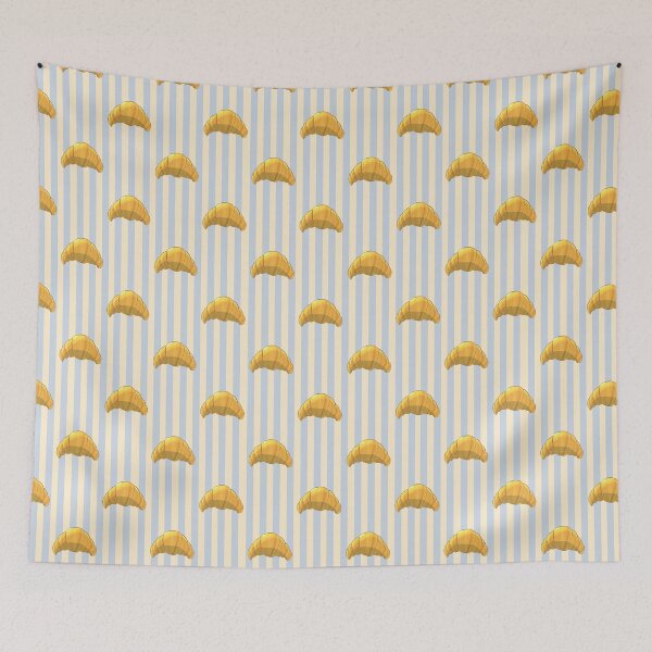 Item preview, Croissant Pattern Blue Stripes Minimalist designed and sold by Eri Atelier.