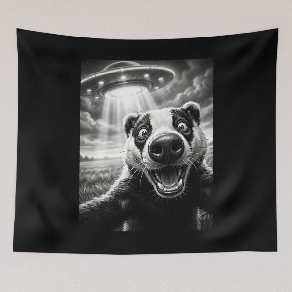 Item preview, Vintage Badger UFO Alien Animal Lover designed and sold by TerryConnells.