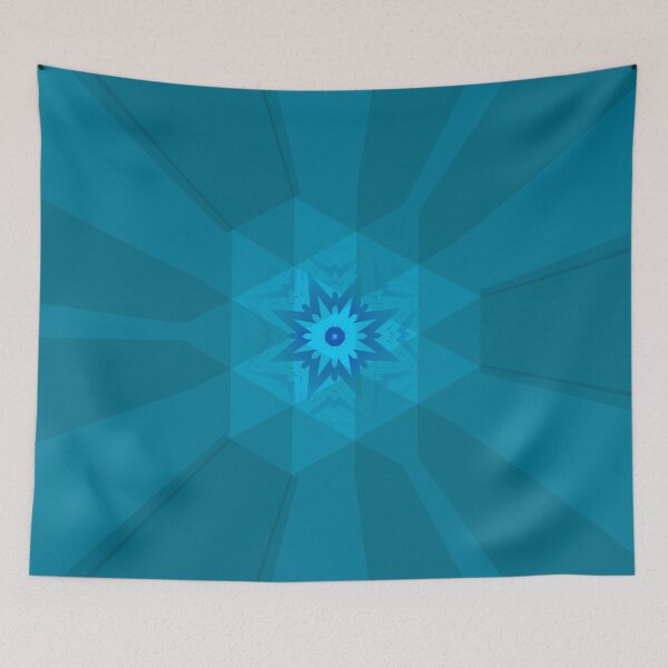 Item preview, Blue Radiant Starburst Mandala designed and sold by IntelliMindDesigns.