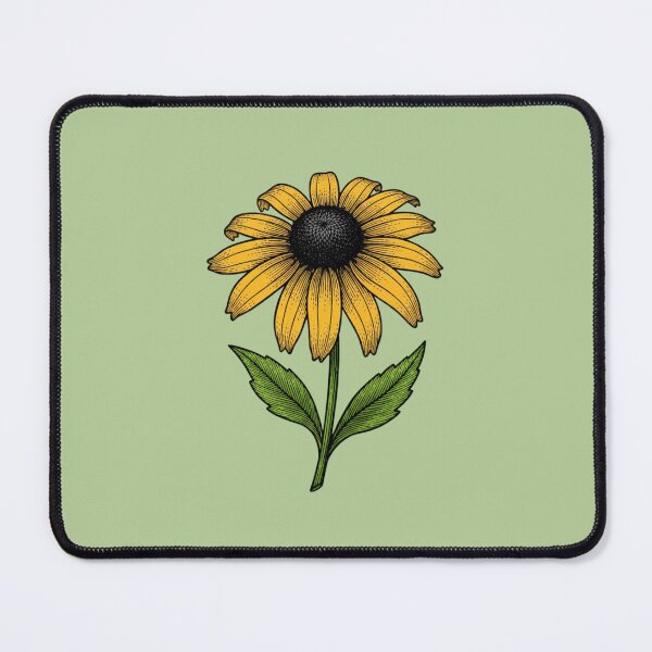 Item preview, Black Eyed Susan, woodcut style, yellow designed and sold by S-M-P-A.