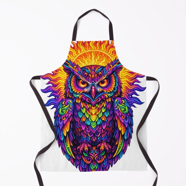 Item preview, Psychedelic Neon Owl with Radiant Sunburst Trippy Art designed and sold by rajasekhark.